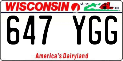 WI license plate 647YGG
