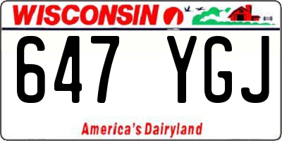 WI license plate 647YGJ