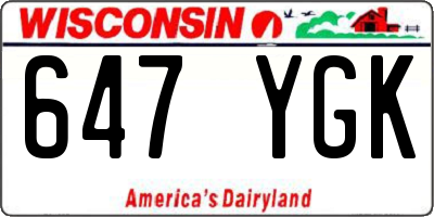 WI license plate 647YGK