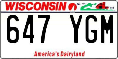 WI license plate 647YGM