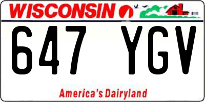 WI license plate 647YGV