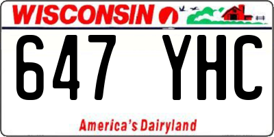 WI license plate 647YHC