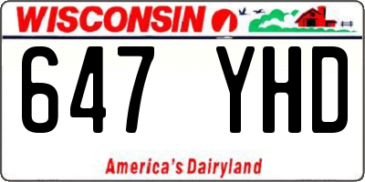 WI license plate 647YHD