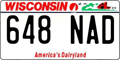 WI license plate 648NAD