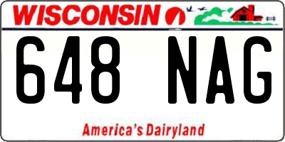 WI license plate 648NAG