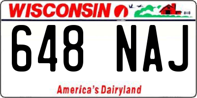 WI license plate 648NAJ