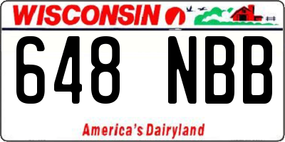 WI license plate 648NBB