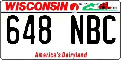 WI license plate 648NBC