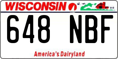 WI license plate 648NBF