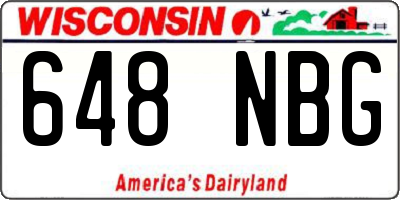 WI license plate 648NBG