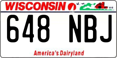 WI license plate 648NBJ
