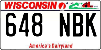 WI license plate 648NBK
