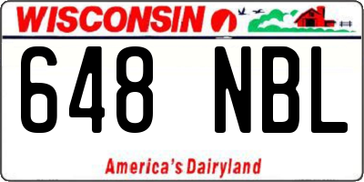 WI license plate 648NBL