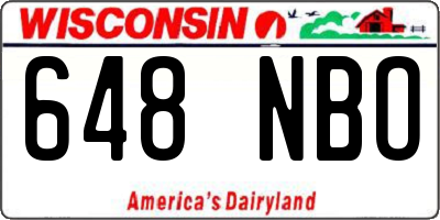 WI license plate 648NBO