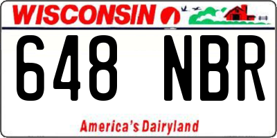 WI license plate 648NBR