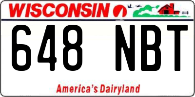 WI license plate 648NBT