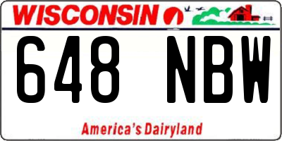 WI license plate 648NBW