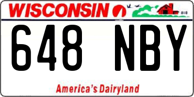 WI license plate 648NBY