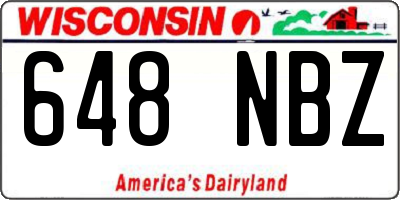 WI license plate 648NBZ