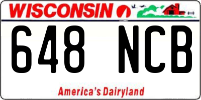 WI license plate 648NCB