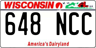 WI license plate 648NCC