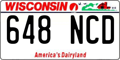 WI license plate 648NCD