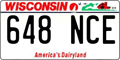 WI license plate 648NCE