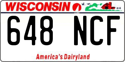 WI license plate 648NCF
