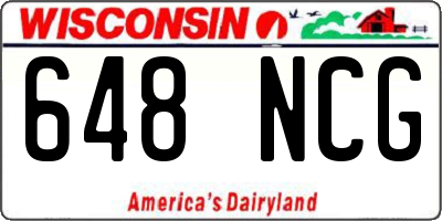 WI license plate 648NCG