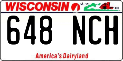 WI license plate 648NCH