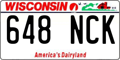 WI license plate 648NCK