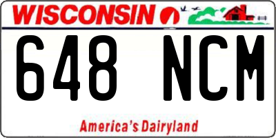 WI license plate 648NCM
