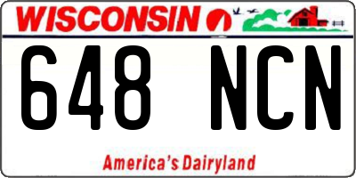 WI license plate 648NCN