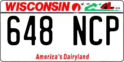 WI license plate 648NCP