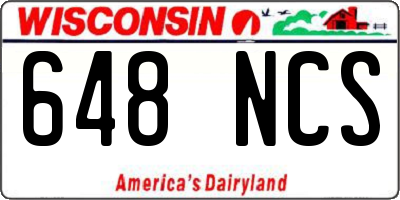 WI license plate 648NCS
