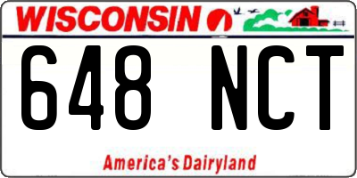WI license plate 648NCT