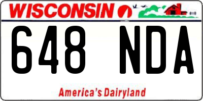 WI license plate 648NDA