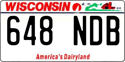 WI license plate 648NDB