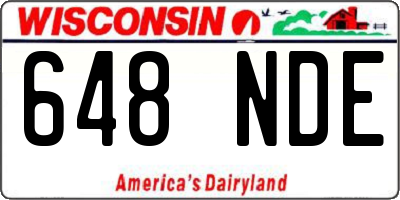 WI license plate 648NDE