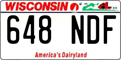 WI license plate 648NDF