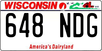 WI license plate 648NDG