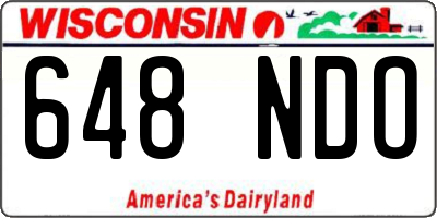 WI license plate 648NDO