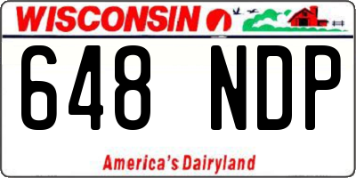 WI license plate 648NDP