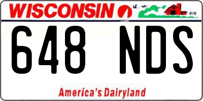 WI license plate 648NDS