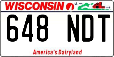WI license plate 648NDT