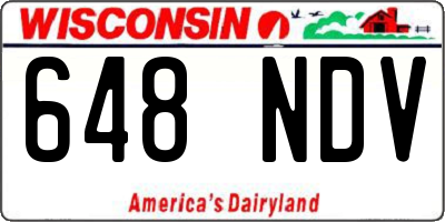 WI license plate 648NDV