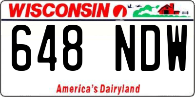WI license plate 648NDW