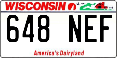 WI license plate 648NEF
