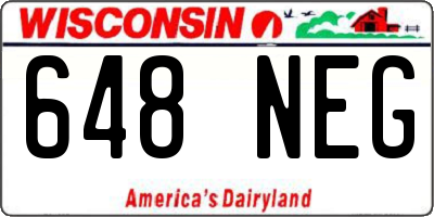 WI license plate 648NEG