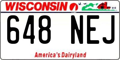 WI license plate 648NEJ
